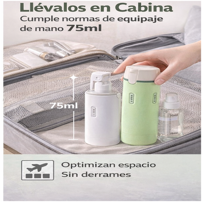 Dispensador 4 en 1 para viajes